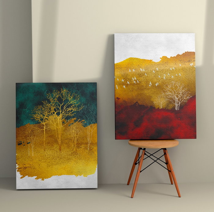 Wallity Set de 2 Cuadros Decorativos de Lienzo 50 x 70 cm Wallity Set de 2 Cuadros Decorativos de Lienzo 50 x 70 cm